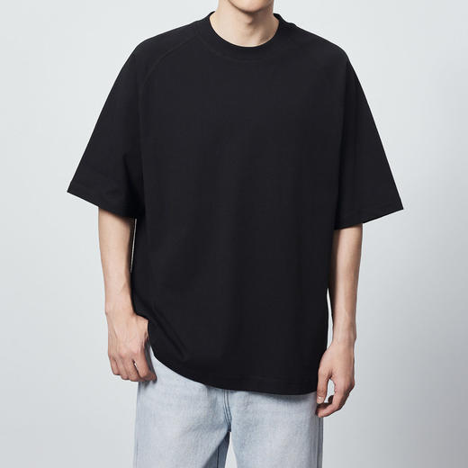 墨麦客男装重磅纯色圆领短袖t恤男士2024夏季新款美式休闲上衣男 商品图1