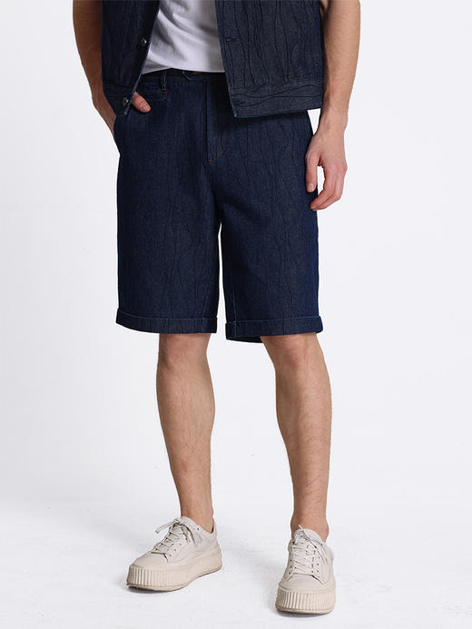 callisto深蓝色纯棉牛仔短裤 STSPW001C 商品图1