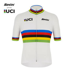 意大利产santini UCI世界冠军彩虹衫短袖骑行服骑行裤
