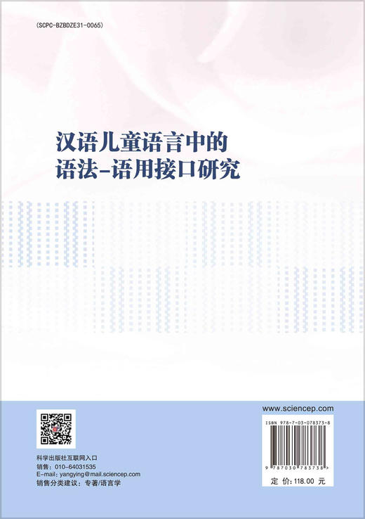 汉语儿童语言中的语法-语用接口研究 商品图1