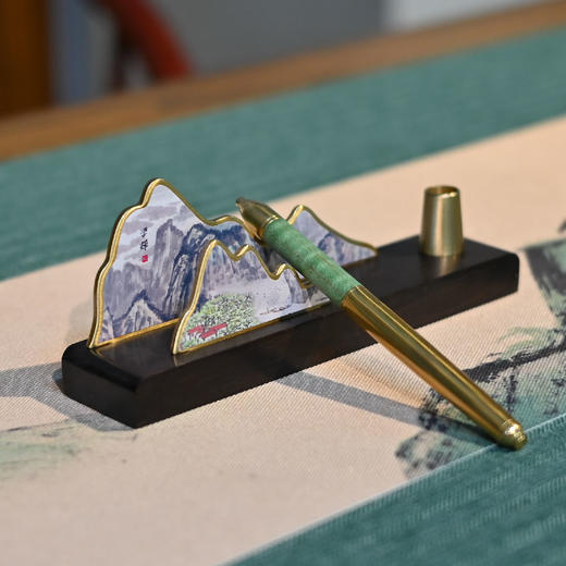 羽诗制造出品 青山灼灼香器黄铜笔架黄铜笔礼盒套装 商品图1