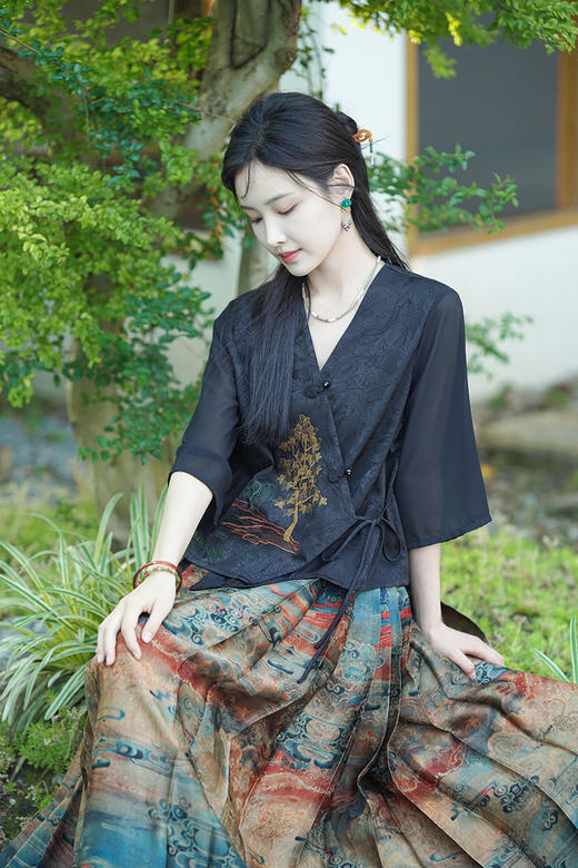 逸红颜明月优选 #『林语』传统改良汉服新中式上衣，显瘦百搭春夏必备，面料超舒服凉快 商品图7