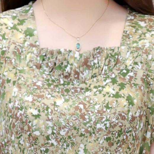 短袖雪纺裙气质优雅，中长款不对称蛋糕裙QYM-LRX-RC1061-Y 商品图3