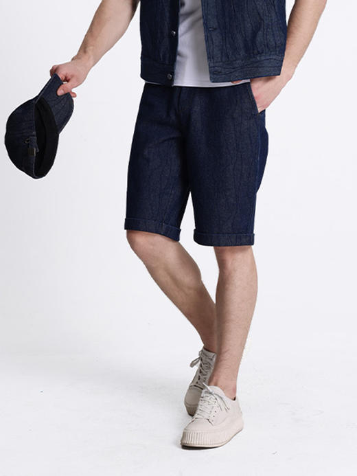 callisto深蓝色纯棉牛仔短裤 STSPW001C 商品图0