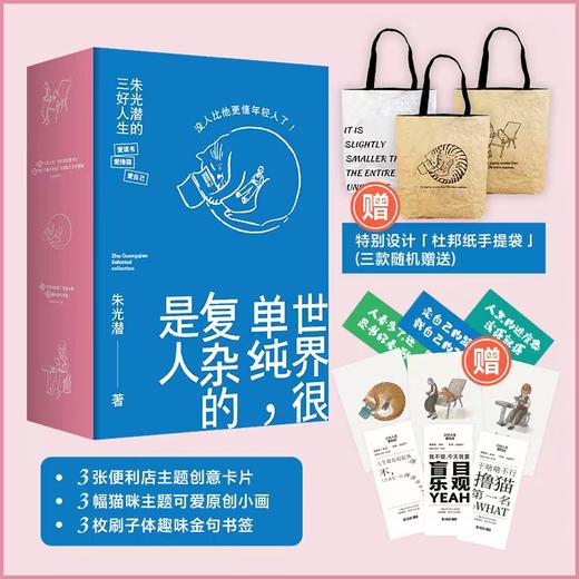《朱光潜三书：世界很单纯，复杂的是人》全3册 特赠：风文艺杜邦纸袋+人间便利店趣味卡+金句书签+可爱小画。 商品图0