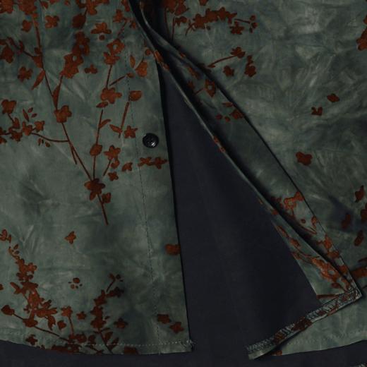 CS94新款扎染花朵印花男士衬衫时尚百搭休闲上衣宽松复古国风短袖 商品图4