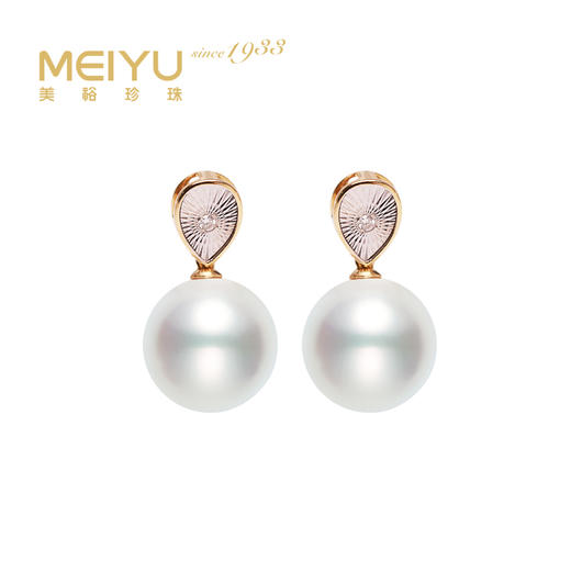 美裕 18K淡水珍珠耳钉10-11mm 108306W 商品图0
