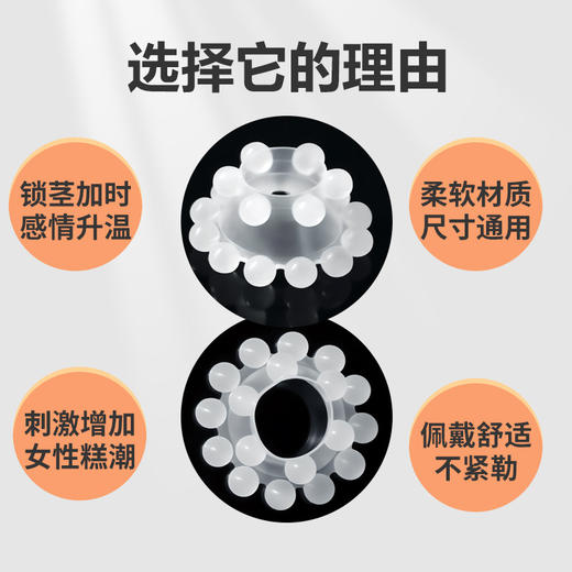 【谜姬】 入珠阴茎环3珠/6珠/12珠/18珠套环男用房事情趣 商品图1