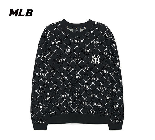 MLB男女情侣钻石老花圆领套头卫衣刺绣logo23秋季新款3AMTM0134 商品图1