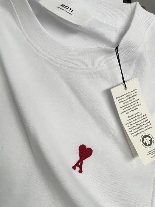 【新品特惠秒】AMI 男女通款 针织红心刺绣logo全棉短袖T恤（偏厚好质感）12056 商品图4