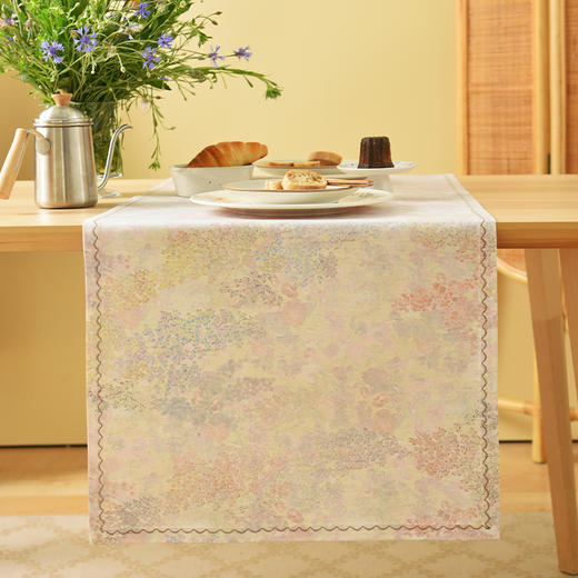 春日写意系列桌旗轻奢茶旗高端茶几法式复古美式桌旗 商品图2