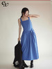 【现货】Even Vintage| 浪漫之美 气质方领克莱茵蓝显白吊带连衣裙 商品缩略图0