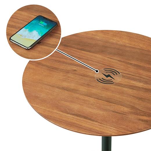 【家具】 多功能边桌 AW12 带手机充电 中棕色（需自行安装） 商品图1