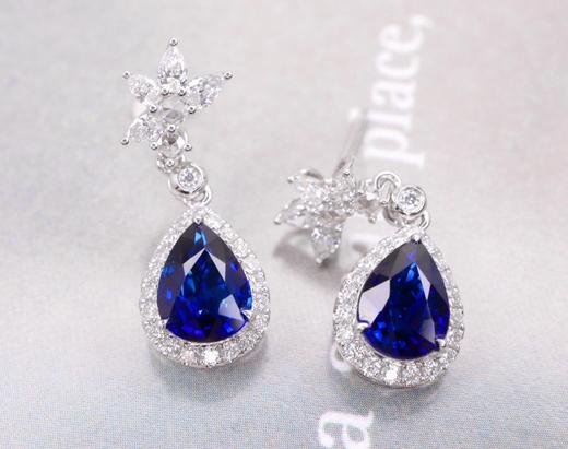 3ct 蓝宝石耳钉 商品图0