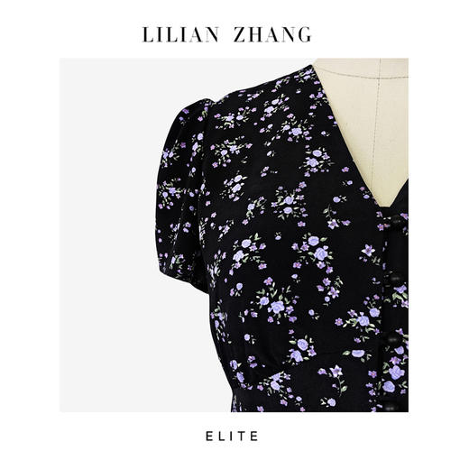 2401070 LILIAN ZHANG  E系列——定制—收藏级——“法式风”——Lady挚爱鱼尾碎花连衣裙 商品图2
