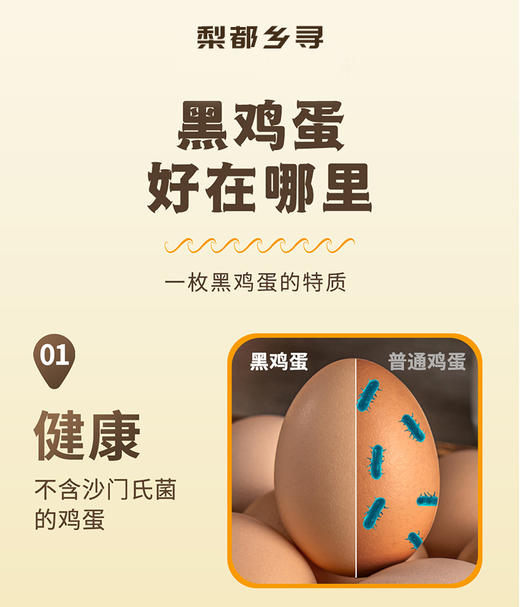 【春节不打烊】黑凤鸡可生食鸡蛋农家喂养精挑细选无抗生素30枚一箱 商品图3