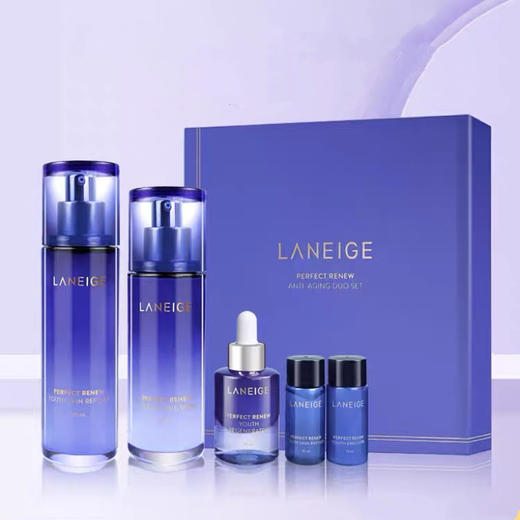 【孕妇可用】韩国 LANEIGE兰芝 雪凝致美紧颜焕颜水乳5件套 套盒(水120ml+15ml+乳100ml+15ml+精华15ml) 商品图0
