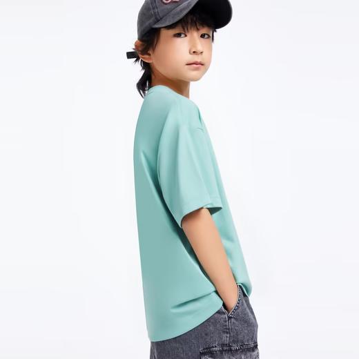 【抗菌防汗臭】【实体店同款】男女童100%纯棉凉感短袖T恤亲子装安奈儿童装AM421872 商品图3