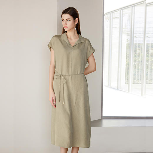【桑蚕丝系带连衣裙】24年春夏新品女士100%桑蚕丝系带收腰真丝连衣裙 商品图2