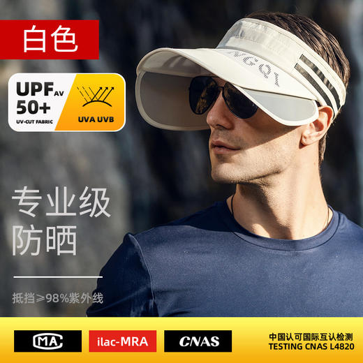 雀说 UPF50+防晒帽子男夏季遮阳无顶棒球帽空顶男士帽W0007 商品图5