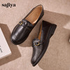 Safiya/索菲娅2024秋舒软羊皮复古皮带扣平底休闲英伦深口单鞋 SF43112142 商品缩略图5