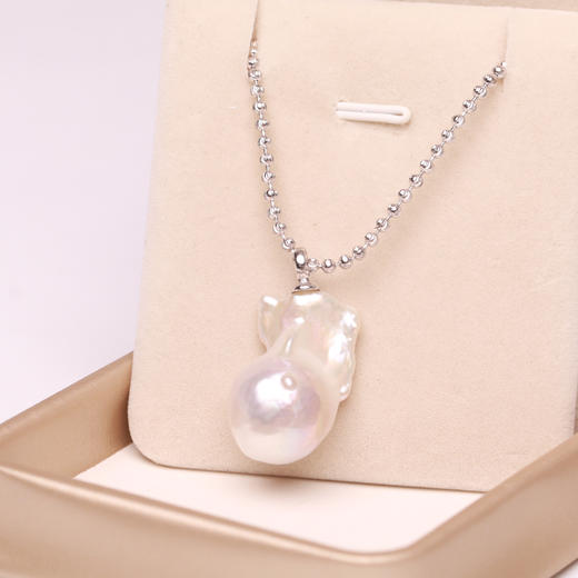 美裕 925银淡水珍珠链坠 异形珠16-17 108418W 商品图1