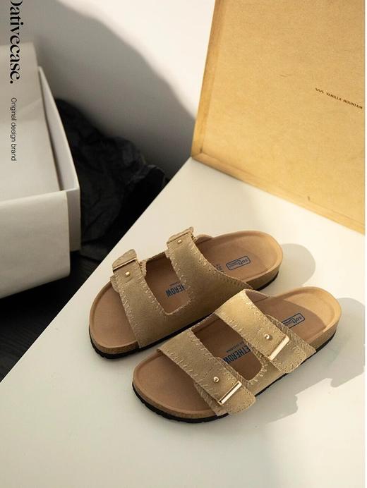 【明星白鹿同款厚底勃肯拖鞋】厚底勃肯拖鞋女外穿高级感，优质柔软面料经典好看百搭，2025法式绝美凉拖鞋夏外穿时尚沙滩鞋女QQ 商品图5