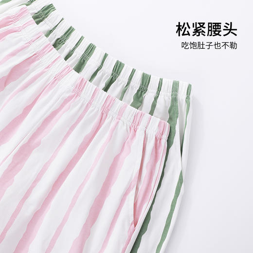 【商场同款】熳洁儿 女士家居服夏季甜美风人棉短袖短裤套装荷叶裤脚24203237 商品图4