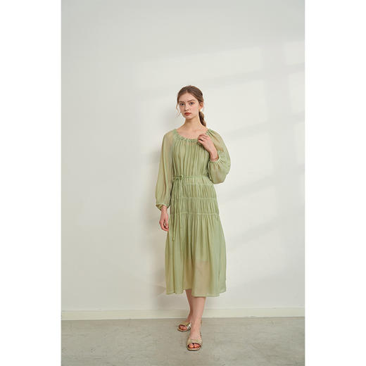 （小眠专属）HeyDress法式天丝连衣裙女夏季圆领宽松慵懒感气质两件套薄纱裙子 商品图3