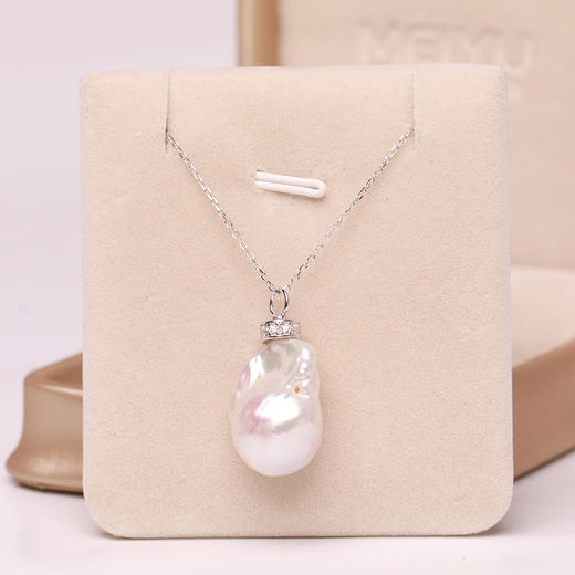 美裕 925银淡水珍珠链坠 异形珠13-16mm 108416W 商品图2