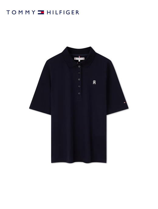 【特价商品不退不换】TOMMY 短袖POLO衫女  WW41886-DW5 藏青色. 商品图0