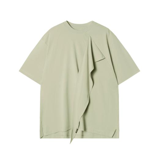 T1244新款不规则设计拼接男士上衣时尚休闲简约短袖百搭潮流T恤 商品图1