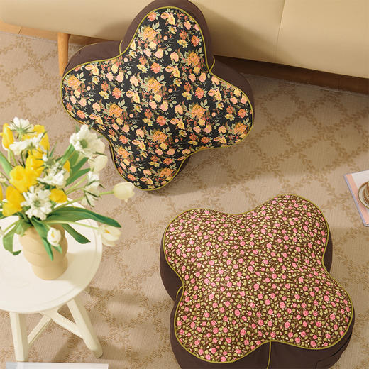 复古花朵型异形坐墩客厅飘窗懒人榻榻米龙粒子蒲团 商品图0