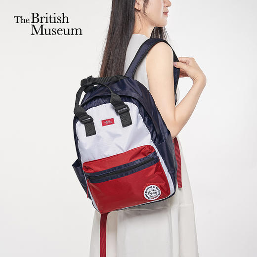 大英博物馆 盖亚·安德森猫和她的朋友们系列 休闲大容量书包双肩背包-红色 商品图0