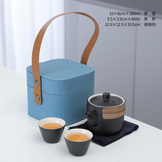 【户外旅行陶瓷茶具礼品】户外旅行茶具陶瓷快客杯，包装稳妥防震防磕碰，一壶二杯便携式功夫套装泡茶商务伴手礼品QQ新年礼盒年货礼盒 商品图9