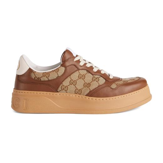 【特惠预定款】Gucci 男女款 皮革+帆布GG 百搭运动休闲鞋，国内现货（需预定，无质量问题不退换） 商品图0