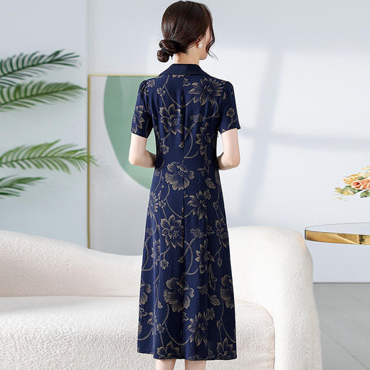 时尚气质，印花中长款连衣裙QYM-KED-H1965-Y 商品图2