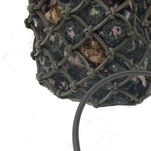 谜底包包女2024秋季新品复古风手工编织网眼拼接单肩包243MQ1364 商品图2