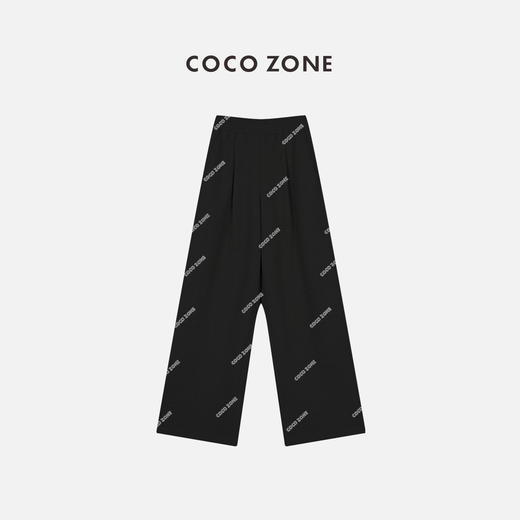 COCO ZONE‘芝麻糊’冬裤松紧腰羊毛通勤风直筒长裤23C19666 商品图0