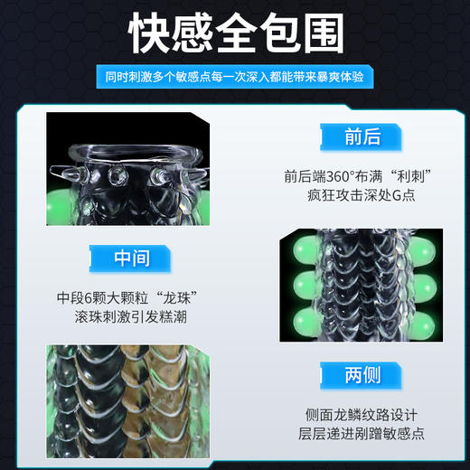 【谜姬】龙珠入珠阴茎套情趣用品成人性爱锁茎加时快感前线调情 商品图2