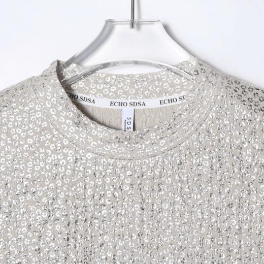 T1266新款时尚亮片反光圈圈印花男士上衣潮流百搭短袖宽松休闲T恤 商品图2