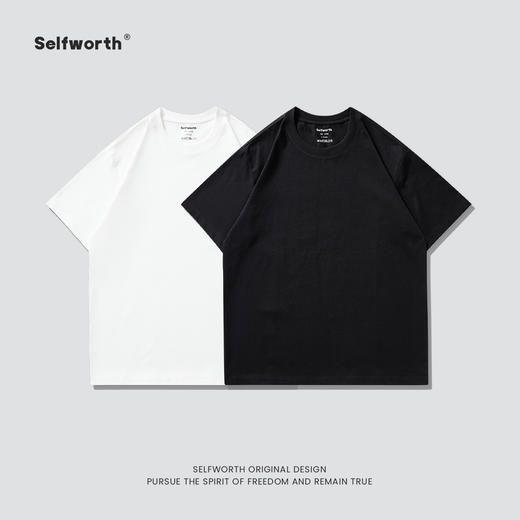 【305克纯棉】Selfworth男士重磅圆领短袖T恤男2024夏季新款宽松 商品图2
