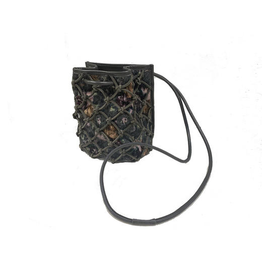 谜底包包女2024秋季新品复古风手工编织网眼拼接单肩包243MQ1364 商品图0