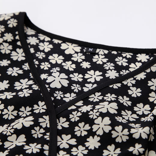 PF814斯尔丽24新款法式浪漫印花经典裹裙侧系腰带慵懒随性显高显瘦 商品图4