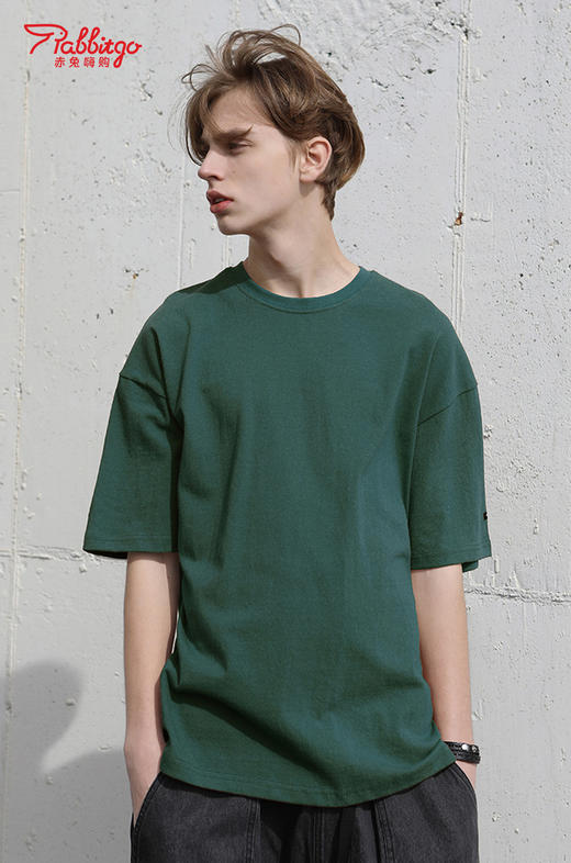 赤兔嗨购7A抗菌T恤宽松休闲微落肩男女同款24年新品微落肩短袖 商品图9