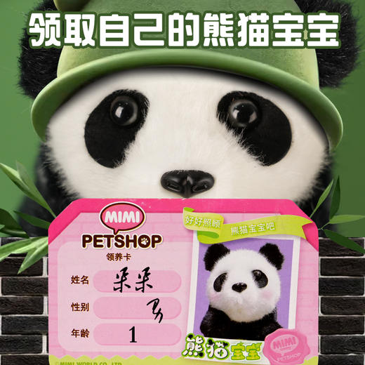 Mimiworld呆萌熊猫宝宝过家家玩具仿真动物玩偶 商品图3