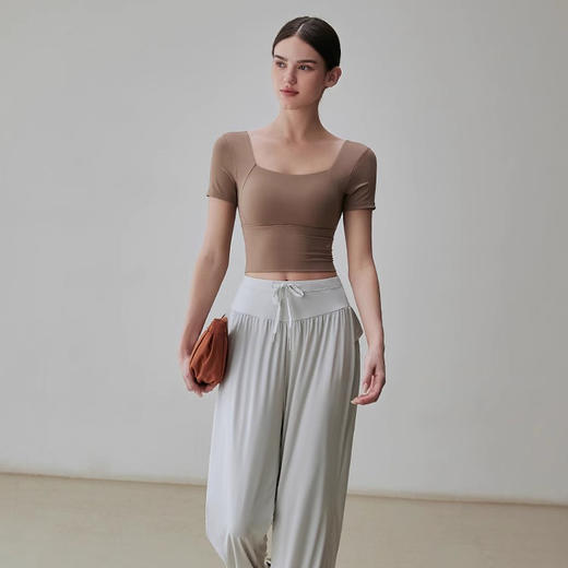 跃牌【禅语梵心】高腰抽绳健身瑜伽裤女宽松休闲哈伦束脚裤CK2617 商品图4