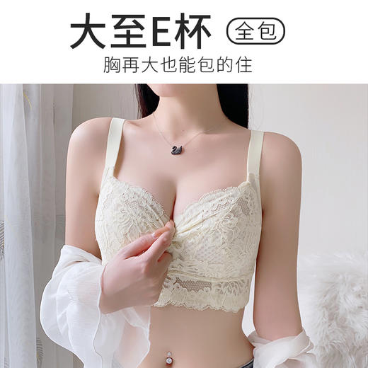 雅黛俪大胸显小内衣女夏季薄款蕾丝防走光防下垂收副乳无钢圈文胸 商品图1
