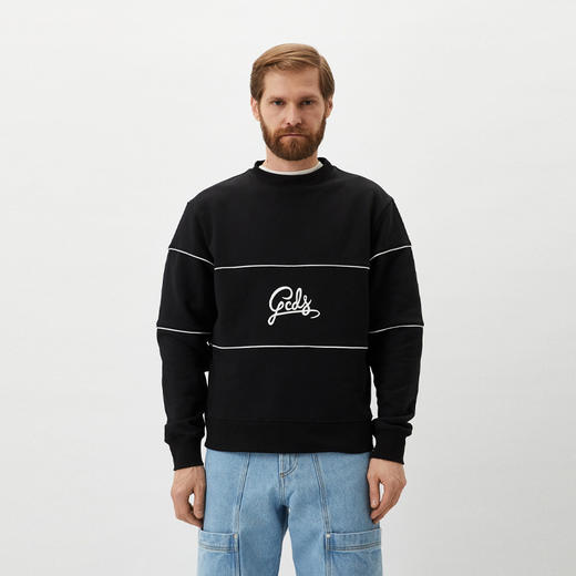 GCDS 男士徽标印花棉质长袖卫衣 黑色 A1OM1501JB299 商品图0