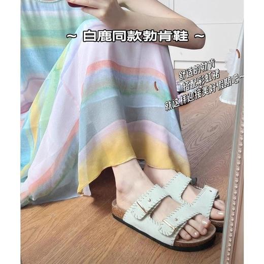 【明星白鹿同款厚底勃肯拖鞋】厚底勃肯拖鞋女外穿高级感，优质柔软面料经典好看百搭，2025法式绝美凉拖鞋夏外穿时尚沙滩鞋女QQ 商品图0